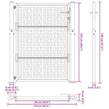 Garden Gate Black 100x125 cm Steel Cross Design - Extra Image