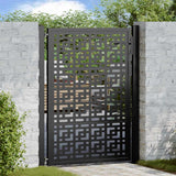 Garden Gate Black 100x125 cm Steel Cross Design