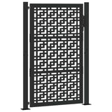 Garden Gate Black 100x150 cm Steel Cross Design - Front View