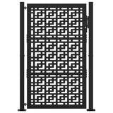 Garden Gate Black 100x150 cm Steel Cross Design - Side View