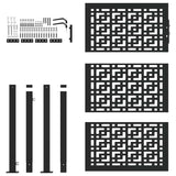 Garden Gate Black 100x150 cm Steel Cross Design - Top-Down View