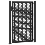 Garden Gate Black 100x150 cm Steel Cross Design - Rear View