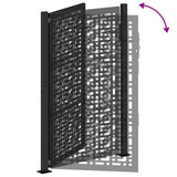 Garden Gate Black 100x150 cm Steel Cross Design - Close-Up Angle