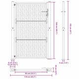 Garden Gate Black 100x150 cm Steel Cross Design