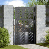 Garden Gate Black 100x150 cm Steel Cross Design