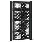 Garden Gate Black 100x175 cm Steel Cross Design - Front View