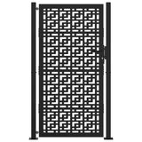 Garden Gate Black 100x175 cm Steel Cross Design