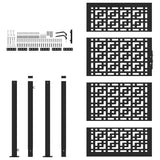 Garden Gate Black 100x175 cm Steel Cross Design - Top-Down View