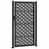 Garden Gate Black 100x175 cm Steel Cross Design