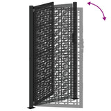 Garden Gate Black 100x175 cm Steel Cross Design - Close-Up Angle