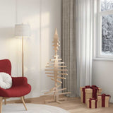 Wooden Christmas Tree for Decoration 150 cm Solid Wood Pine - Side View