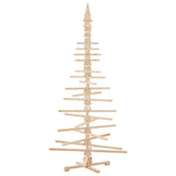 Wooden Christmas Tree for Decoration 210 cm Solid Wood Pine - Front View