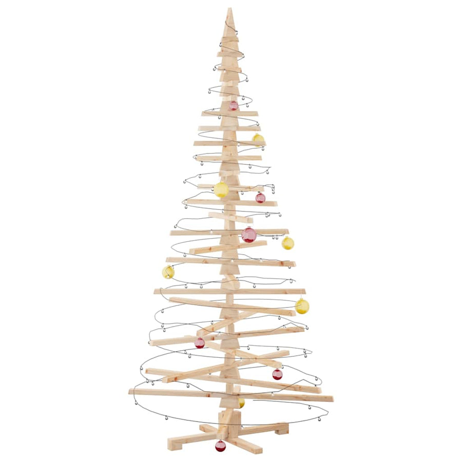 Wooden Christmas Tree for Decoration 210 cm Solid Wood Pine