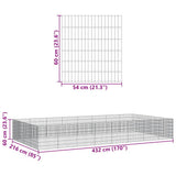 Free Range Animal Enclosure 24-Panel 54x60 cm Galvanised Iron - Low Angle
