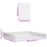 Free Range Animal Enclosure 48-Panel 54x80 cm Galvanised Iron - Low Angle