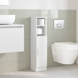 Bathroom Cabinet with Roll Holder White 20.5x22x90 cm - Side View