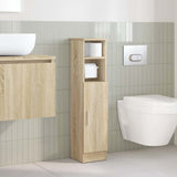 Bathroom Cabinet with Roll Holder Sonoma Oak 20.5x22x90 cm - Side View