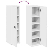 Bathroom Cabinet with Roll Holder White 20.5x22x72 cm - Low Angle