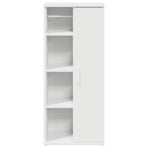 Bathroom Cabinet with Roll Holder White 39x22x90 cm