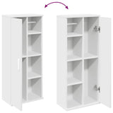 Bathroom Cabinet with Roll Holder White 39x22x90 cm - Low Angle