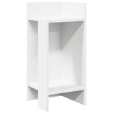 Side Table with Shelf White 25.5x27x60 cm - Front View