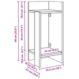 Side Table with Shelf White 25.5x27x60 cm - Extra Image