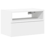Wall-mounted Bedside Cabinet White 45x26x28.5 cm - Front View