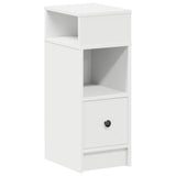 Bedside Cabinet with Drawer White 25x31x66 cm - Front View