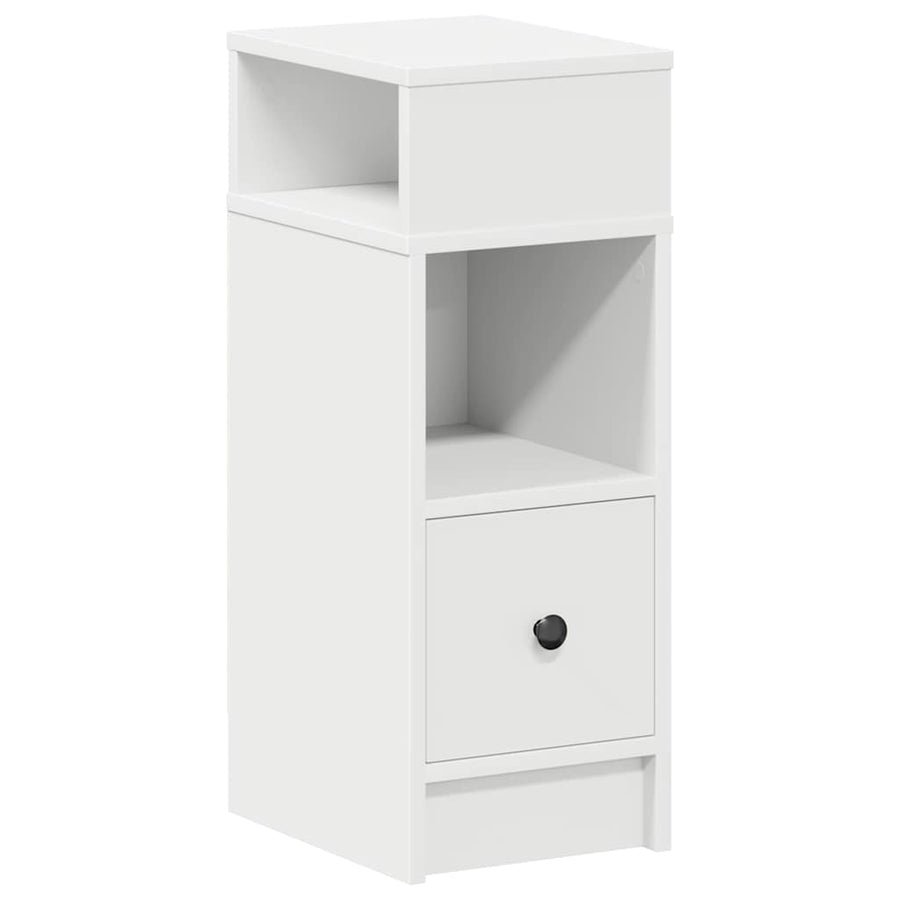 Bedside Cabinet with Drawer White 25x31x66 cm