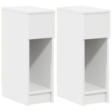 Bedside Cabinets with Drawer 2 pcs White 20x36x60 cm - Front View