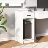 Computer Tower Stand with Drawer White 35x45x77 cm - Side View