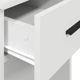 Computer Tower Stand with Drawer White 35x45x77 cm - Low Angle