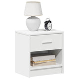 Bedside Cabinet with Drawer White 39x28x41 cm - Side View