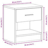 Bedside Cabinet with Drawer White 39x28x41 cm - Extra Image