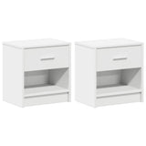 Bedside Cabinets 2 pcs with Drawer White 39x28x41 cm