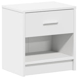 Bedside Cabinets 2 pcs with Drawer White 39x28x41 cm - Rear View