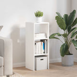 Bookcase Stackable White 30x30x80 cm Engineered Wood - Side View