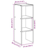 Bookcase Stackable White 30x30x80 cm Engineered Wood