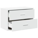 Cabinet with 2 Drawers White 60x31x40 cm Engineered Wood - 45-Degree Angle