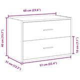 Cabinet with 2 Drawers White 60x31x40 cm Engineered Wood - Extra Image