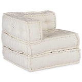 Modular Sofa Unit Cream 70x70x54 Fabric - Side View