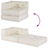 Modular Sofa Unit Cream 70x70x54 Fabric - Low Angle