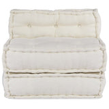 Modular Sofa Unit Cream 70x70x54 Fabric - Front View