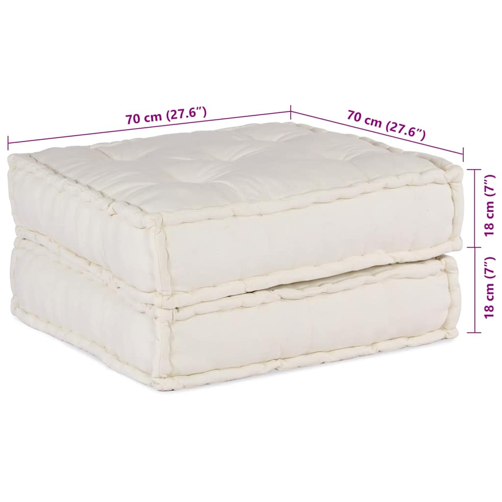 Modular Sofa Unit Cream 70x70x36 Fabric