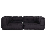 2-seater Modular Sofa Anthracite 140x70x36 Fabric - Front View