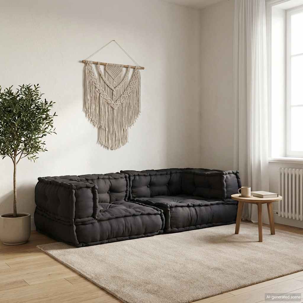 2-seater Modular Sofa Anthracite 140x70x36 Fabric
