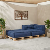 Modular Sofa Unit Fabric Indigo 70 x 70 x 56 cm