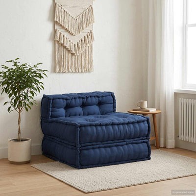 Modular Sofa Unit Fabric Indigo 70 x 70 x 56 cm