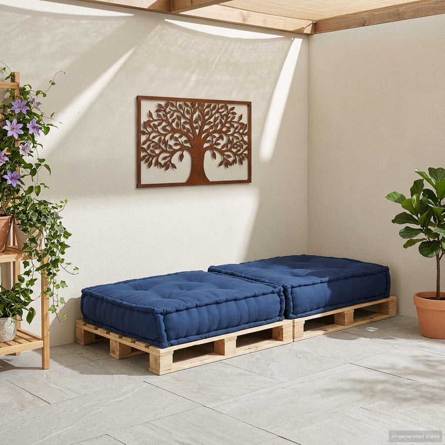 Modular Sofa Unit Fabric Indigo 70 x 70 x 36 cm