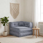 Modular Sofa Unit Fabric Grey 70 x 70 x 56 cm